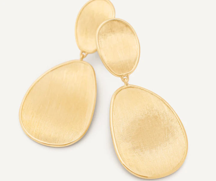 Lunaria Petal Drop Earrings in Yellow Gold