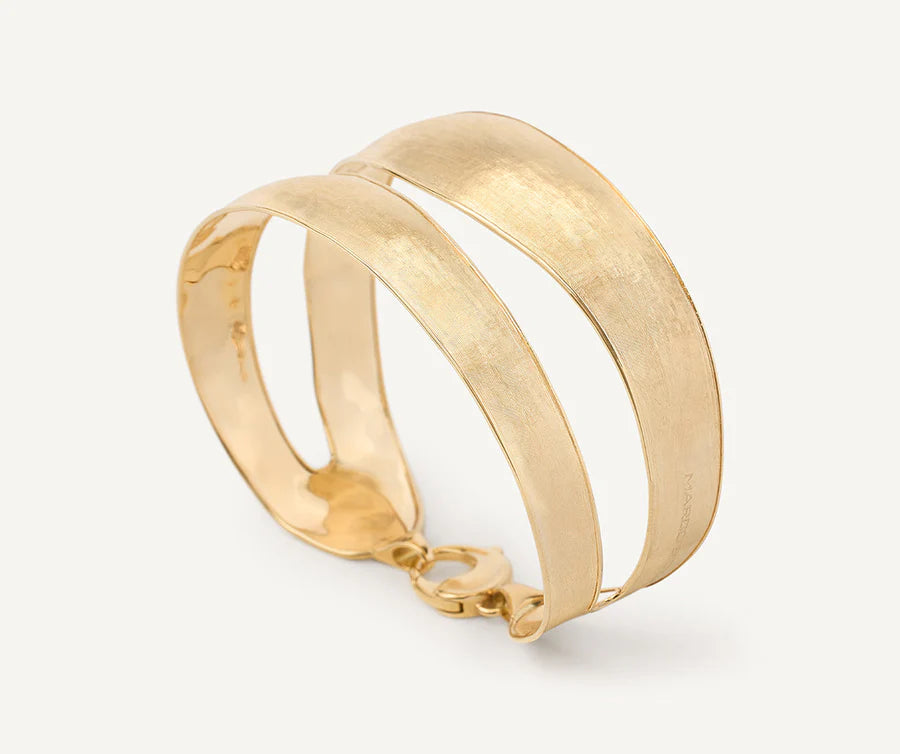 Lunaria Split Bangle in Yellow Gold