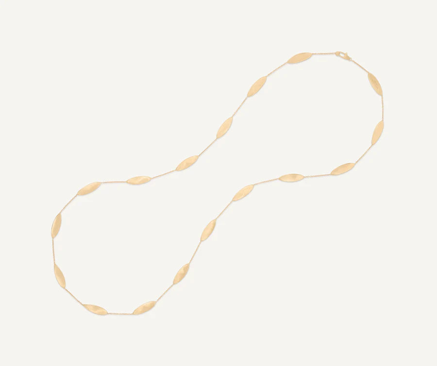 Lunaria Station Long Necklace in Yellow Gold