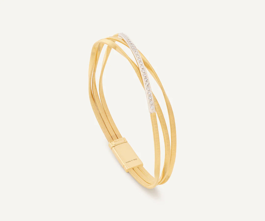 Marrakech 3-Strand Diamond Bar Bracelet in Yellow Gold