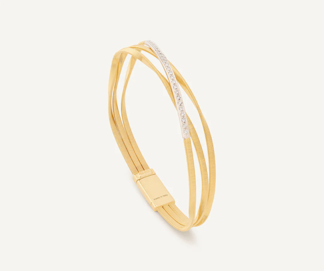 Marrakech 3-Strand Diamond Bar Bracelet in Yellow Gold