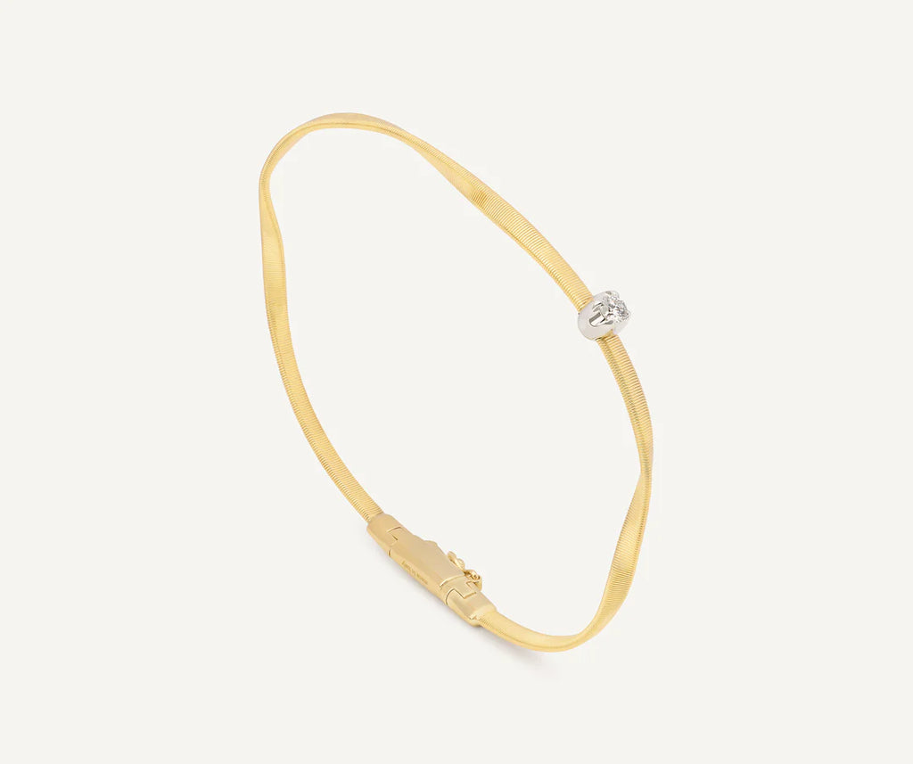 Marrakech Coil Diamond Bangle in Yellow Gold and White Gold