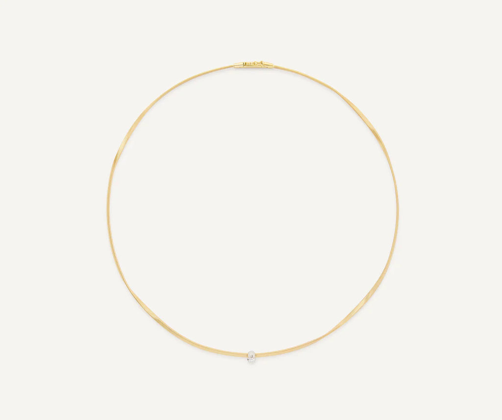 Marrakech Diamond Coil Necklace in Yellow Gold