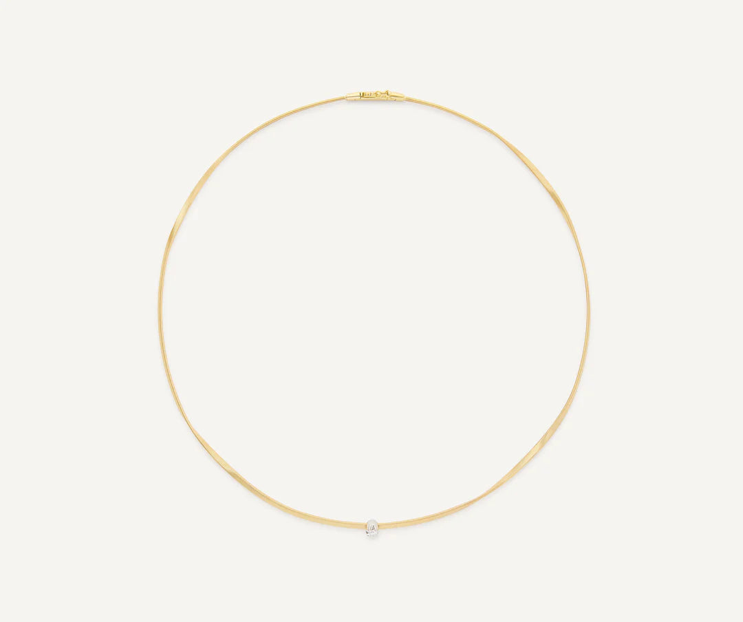 Marrakech Diamond Coil Necklace in Yellow Gold