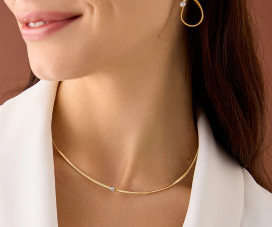 Marrakech Diamond Coil Necklace in Yellow Gold