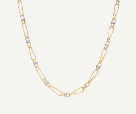 Marrakech Onde Twisted Coil Link Necklace in Yellow Gold and White Gold