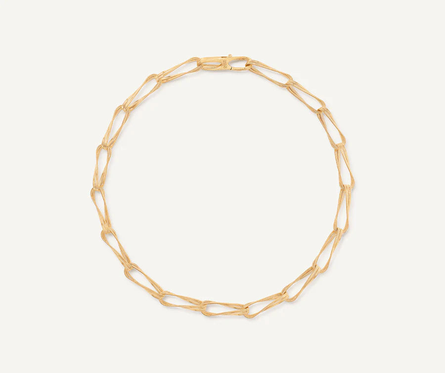 Marrakech Onde Twisted Double Coil Link Necklace in Yellow Gold