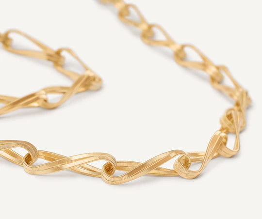 Marrakech Onde Twisted Double Coil Link Necklace in Yellow Gold