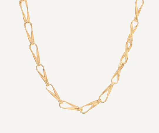 Marrakech Onde Twisted Double Coil Link Necklace in Yellow Gold