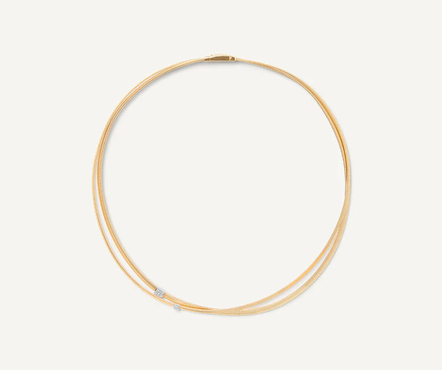Masai 2-Strand Diamond Necklace in Yellow Gold