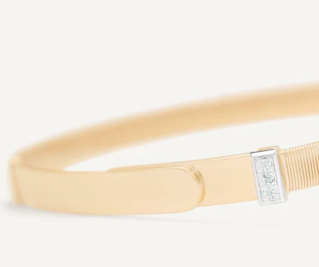 Masai Coil Diamond Pavé Bangle in Yellow Gold