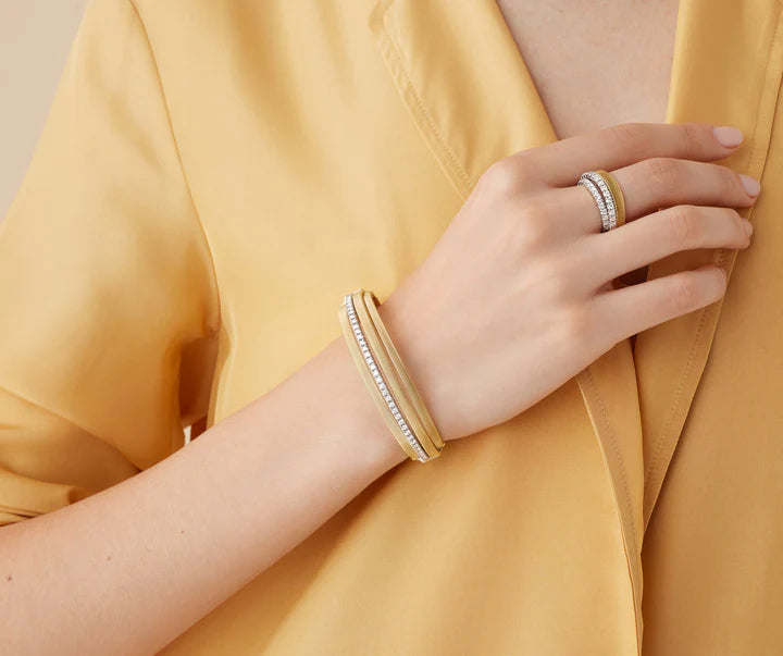 Masai Multi-Strand Statement Cuff in Yellow Gold and White Gold