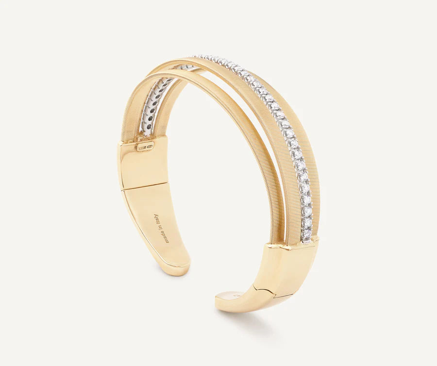 Masai Multi-Strand Statement Cuff in Yellow Gold and White Gold