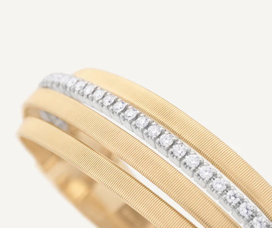 Masai Multi-Strand Statement Cuff in Yellow Gold and White Gold