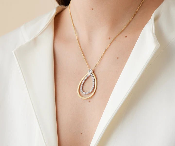 Masai Diamond Pendant Necklace in Yellow Gold and White Gold