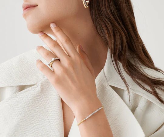 Masai Small Stackable Diamond Bracelet in Yellow Gold