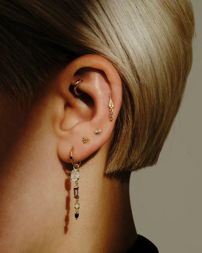 Dala Kite Droplet Beaded Studs in Yellow Gold