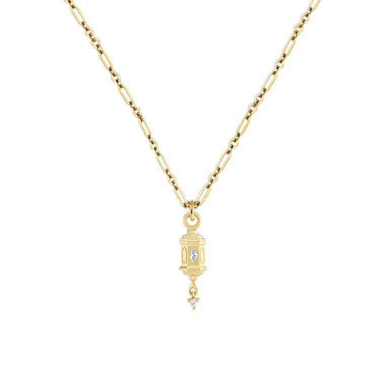 Roma Lucky Lantern "Eternal" Pendant Necklace in Yellow Gold