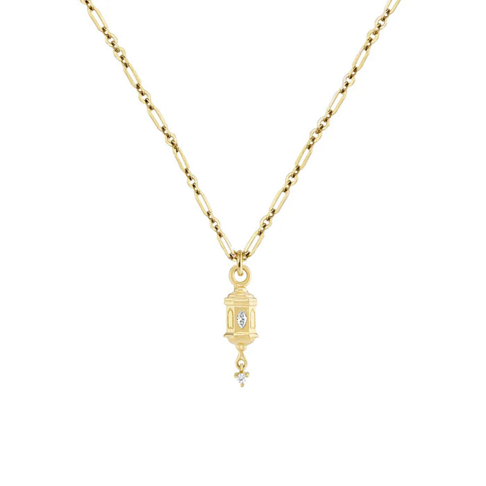 Roma Lucky Lantern "Eternal" Pendant Necklace in Yellow Gold