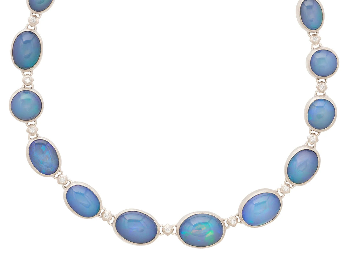 Rune One-of-a-Kind Opal Rivière Link Necklace in Couture Silver