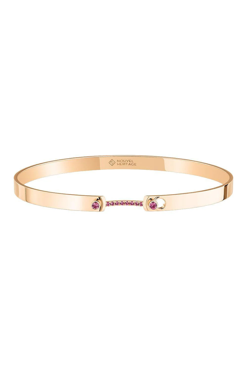 Baby Pink Mood Bangle in Yellow Gold