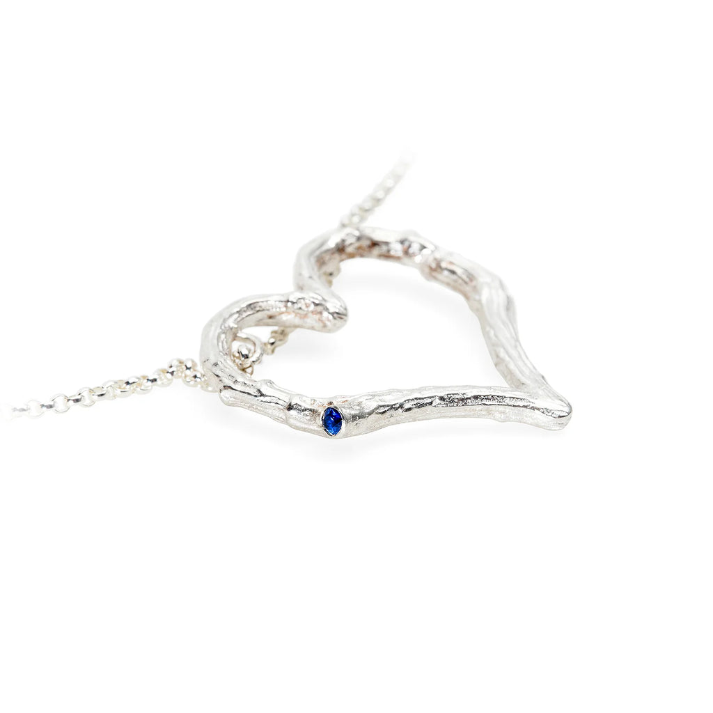 Elio Twig Heart Necklace in Sterling Silver