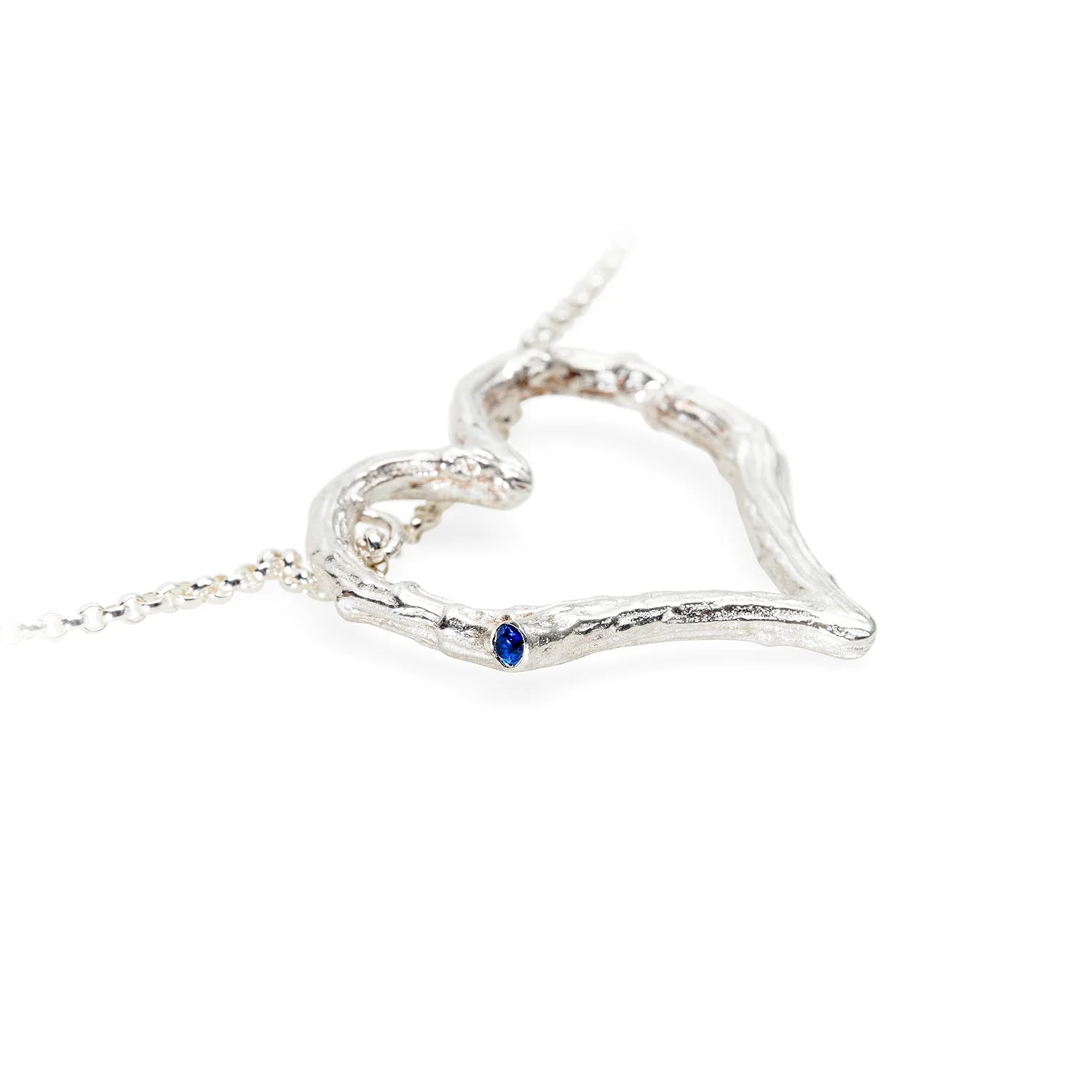 Elio Twig Heart Necklace in Sterling Silver