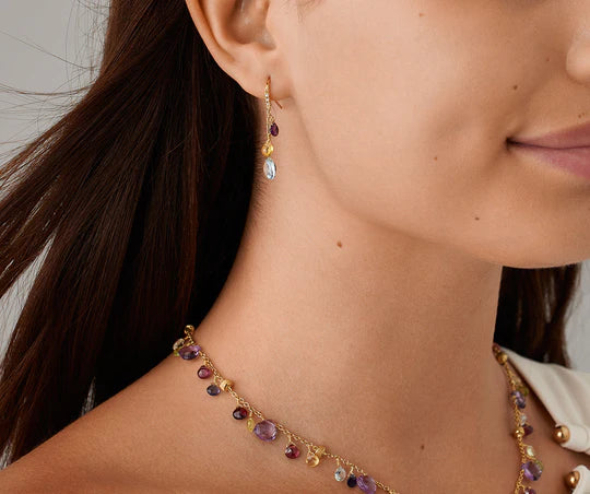 Paradise Mixed Gemstone Earrings in Yellow Gold