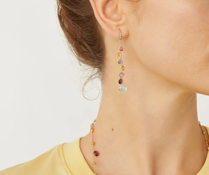 Paradise Gemstone Earrings in Yellow Gold