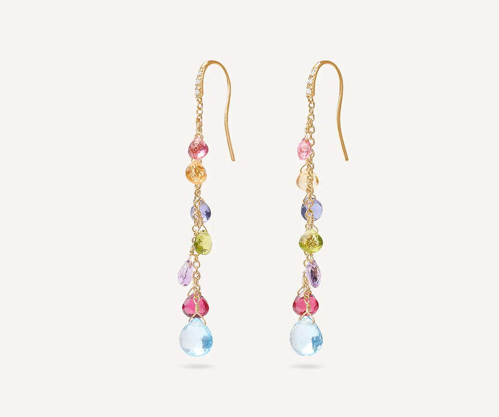 Paradise Gemstone Earrings in Yellow Gold
