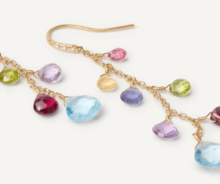 Paradise Gemstone Earrings in Yellow Gold