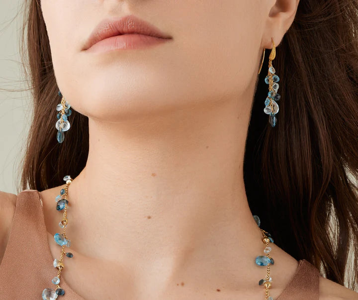 Paradise Mixed Topaz Earrings in Yellow Gold