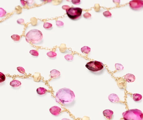 Paradise Pink Tourmaline Necklace in Yellow Gold