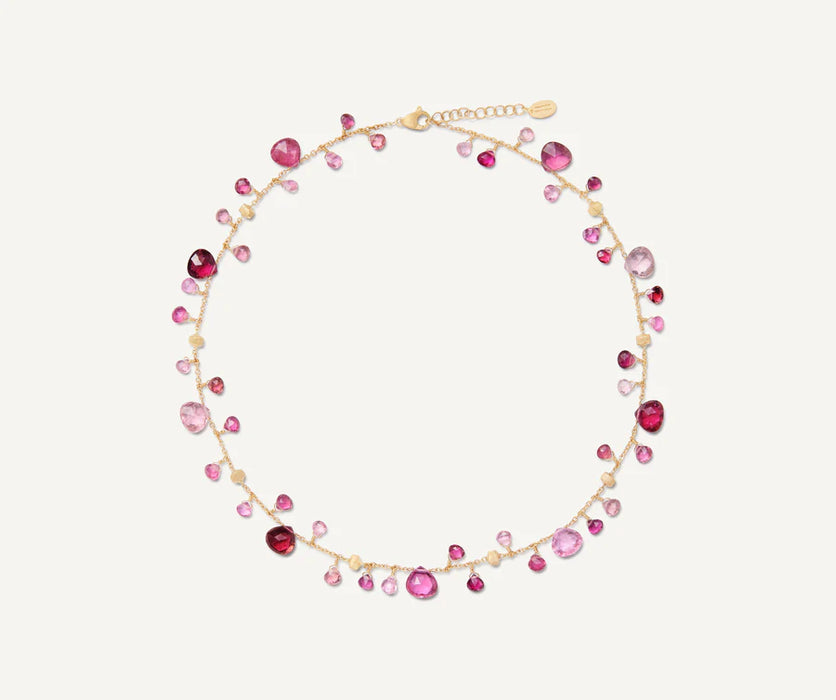 Paradise Pink Tourmaline Necklace in Yellow Gold