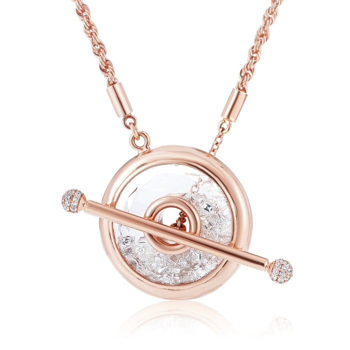 Roda 18 Toggle Necklace in Rose Gold