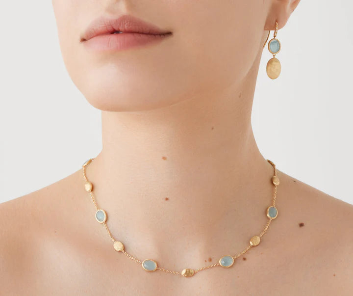 Siviglia Aquamarine Necklace in Yellow Gold