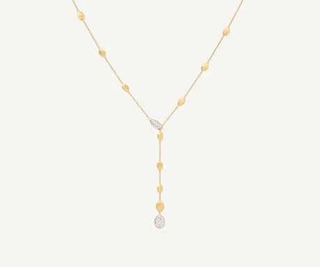 Siviglia Diamond Lariat Necklace in Yellow Gold and White Gold
