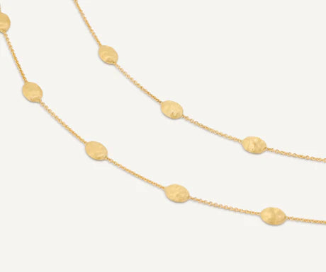 Siviglia Medium Bean Long Necklace in Yellow Gold