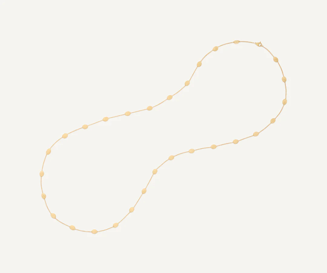 Siviglia Medium Bean Long Necklace in Yellow Gold