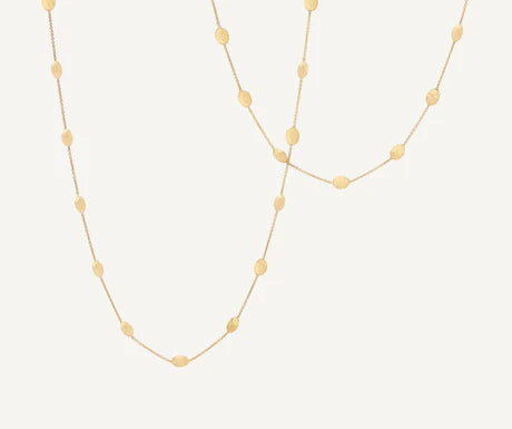 Siviglia Medium Bean Long Necklace in Yellow Gold