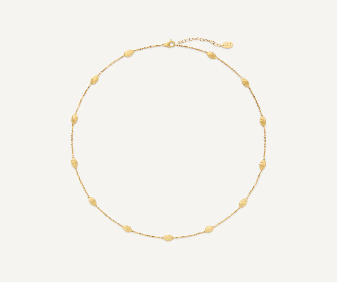 Siviglia Small Bean Short Necklace in Yellow Gold