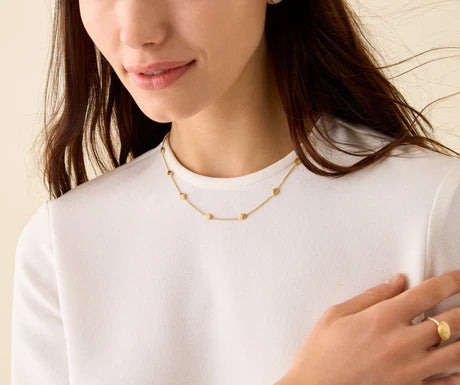 Siviglia Small Bean Short Necklace in Yellow Gold