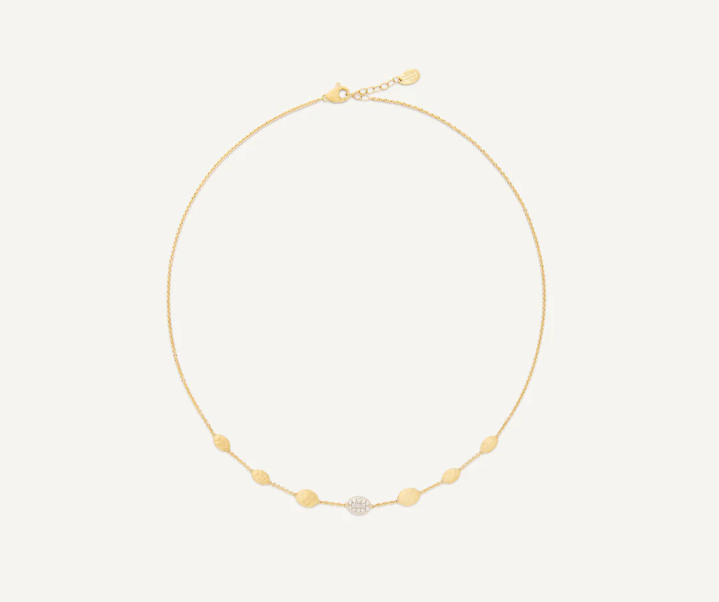 Siviglia Diamond Station Necklace in Yellow Gold and White Gold