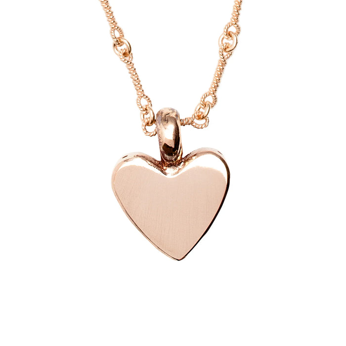 Small Classic Heart Necklace in Rose Gold