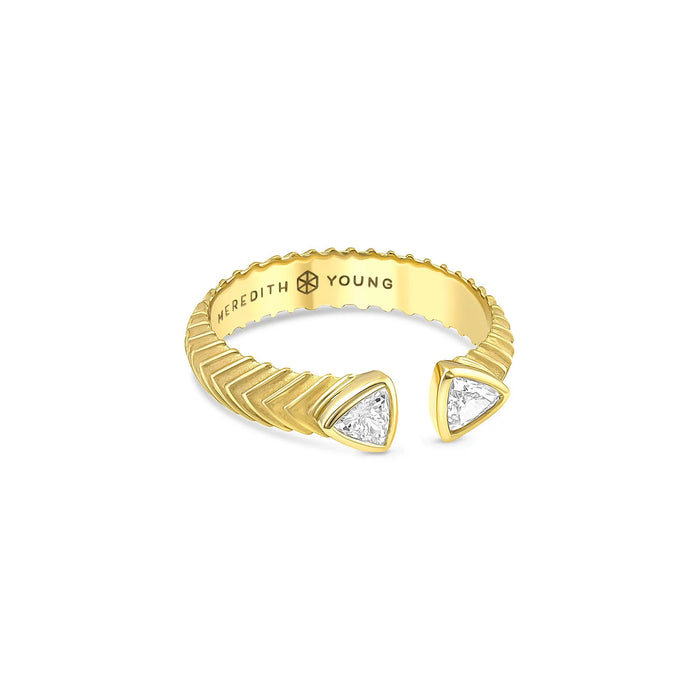 Trillion Split Ring in Yellow Gold