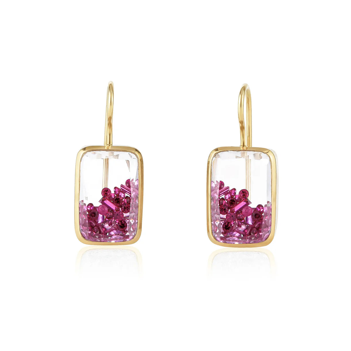 Ten Fourteen Petite Ruby Earrings in Rose Gold