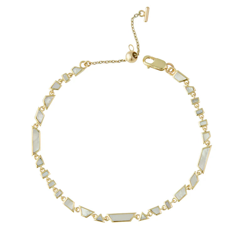 Mini Tesserae Pearl Bracelet in Yellow Gold