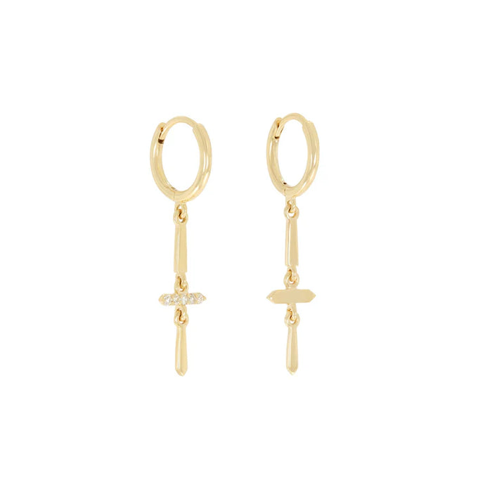 Tout Petite Droplet Hoops in Yellow Gold