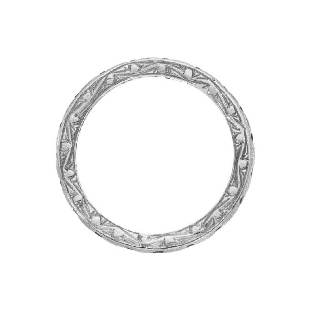 Dunes Narrow White Diamond Band in White Gold