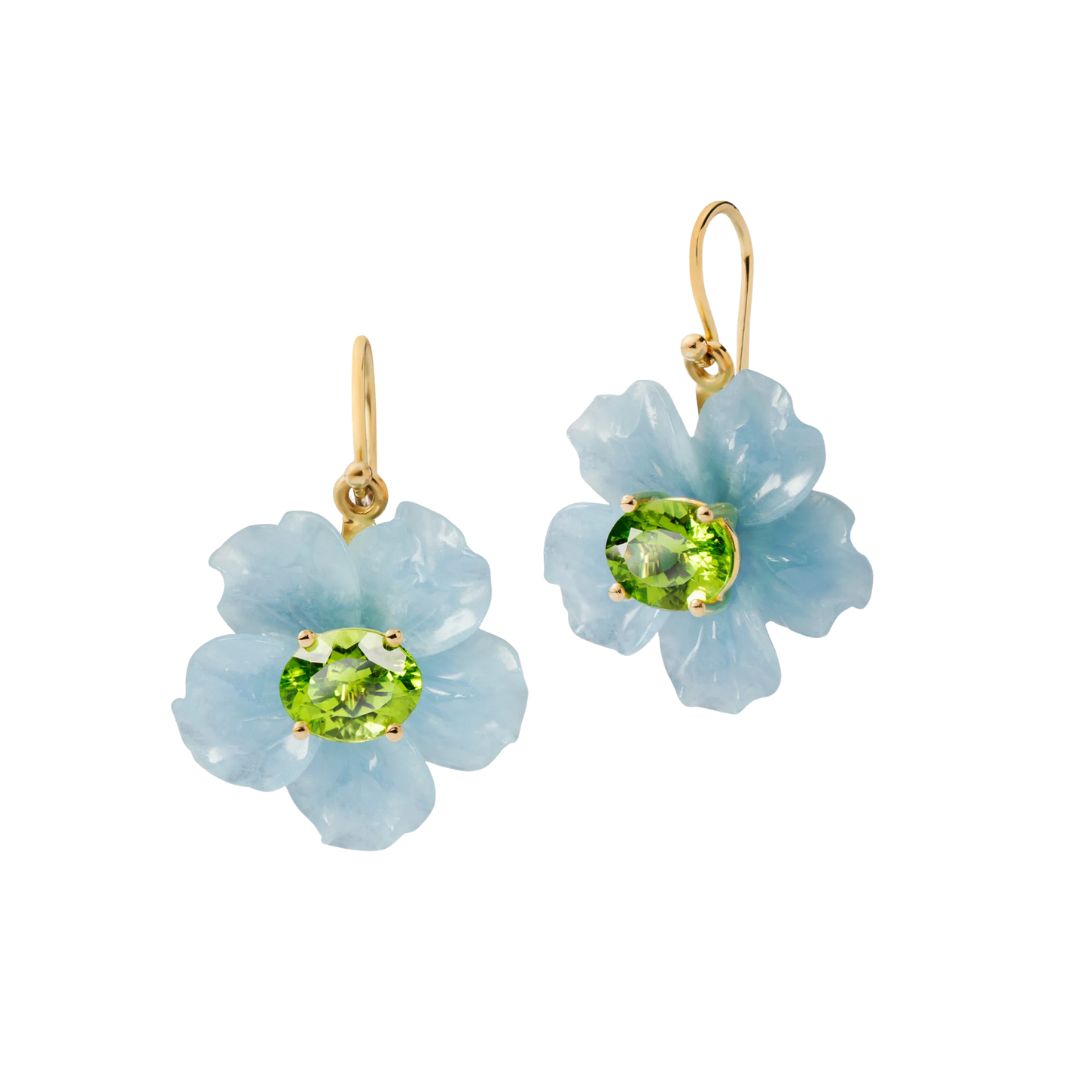 Sea Flower Earrings in Yellow Gold